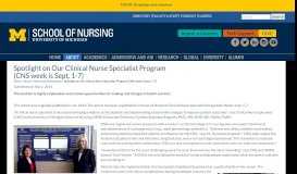 
							         Spotlight on Our Clinical Nurse Specialist Program (CNS week is Sept ...								  
							    