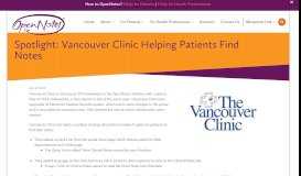 
							         Spotlight: Vancouver Clinic Helping Patients Find Notes - OpenNotes								  
							    