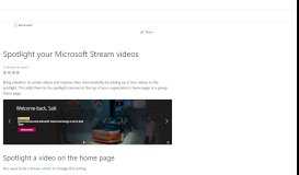 
							         Spotlight your Microsoft Stream videos | Microsoft Docs								  
							    