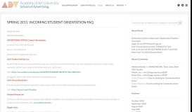 
							         SPRING 2011: Incoming Student Orientation FAQ |								  
							    