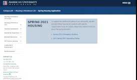 
							         Spring Housing Application - American University								  
							    