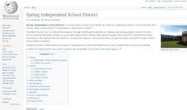 
							         Spring Independent School District - Wikipedia								  
							    