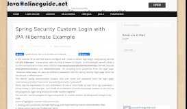 
							         Spring Security Custom Login with JPA Hibernate Example ...								  
							    