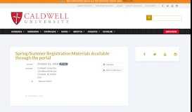 
							         Spring/Summer Registration Materials Available ... - Caldwell University								  
							    