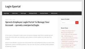
							         Sprouts Employee Login Portal To Manage Your Account - Login Eportal								  
							    