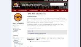 
							         SPS For Employees - Budget and Management - Maryland.gov								  
							    