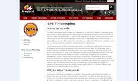 
							         SPS Timekeeping - Budget and Management - Maryland.gov								  
							    