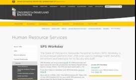 
							         SPS Workday - University of Maryland, Baltimore								  
							    