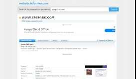 
							         spspark.com at WI. Welcome To SPARK Login Page								  
							    