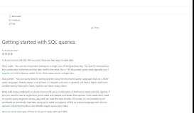 
							         SQL queries for Azure Cosmos DB | Microsoft Docs								  
							    