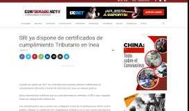 
							         SRI ya dispone de certificados de cumplimiento Tributario en lnea ...								  
							    