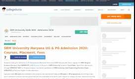 
							         SRM University Haryana UG & PG Admission 2019: Courses ...								  
							    