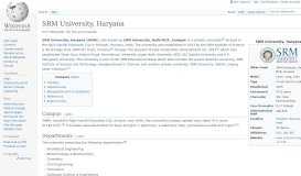 
							         SRM University, Haryana - Wikipedia								  
							    
