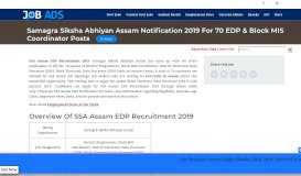 
							         SSA Assam EDP Recruitment 2019 | Apply Online For 70 Vacancies								  
							    