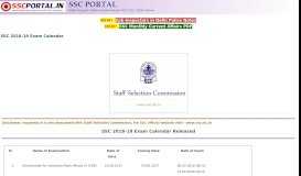 
							         SSC 2018-19 Exam Calendar | SSC PORTAL : SSC CGL, CHSL, MTS ...								  
							    