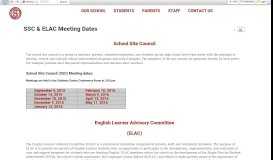 
							         SSC & ELAC Meeting Dates • Page - Savanna HS								  
							    