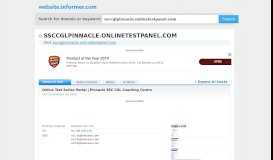 
							         ssccglpinnacle.onlinetestpanel.com at WI. Online Test Series Portal ...								  
							    