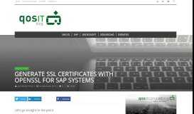 
							         SSL certificates with OpenSSL for SAP systems - qosITblog								  
							    