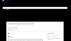 
							         SSL Peer Certificate Untrusted in SAP - Stack Overflow								  
							    