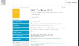 
							         SSM - Population Health - Journal - Elsevier								  
							    