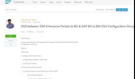 
							         SSO between SAP Enterprise Portals to BO & SAP BO to BW SSO ...								  
							    