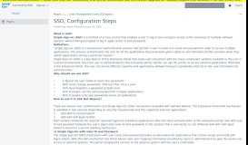 
							         SSO, Configuration Steps - Portal - SCN Wiki - SAP								  
							    