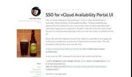 
							         SSO for vCloud Availability Portal UI – Tom Fojta's Blog								  
							    