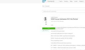 
							         SSO Issue between R/3 & Portal - SAP Archive								  
							    