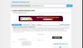 
							         sso.gateforum.com at WI. Gateforum Student Portal for GATE 2016								  
							    