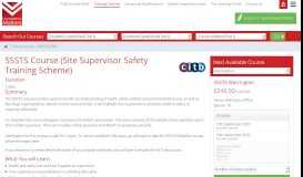 
							         SSSTS Course (Site Supervisor Safety Training ... - Competence Matters								  
							    