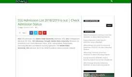 
							         SSU Admission List 2018/2019 is out | Check Admission Status ...								  
							    