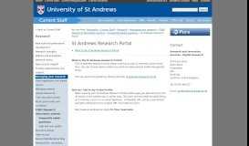 
							         St Andrews Research Portal | Current Staff | University of St Andrews								  
							    