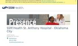 
							         St. Anthony Hospital - Oklahoma City | SSM Health								  
							    