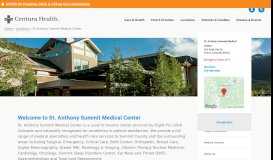 
							         St. Anthony Summit Medical Center - Frisco, CO | Centura Health								  
							    