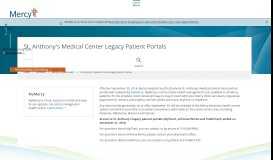 
							         St. Anthony's Medical Center Legacy Patient Portals | Mercy								  
							    