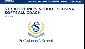 
							         St Catherine's School seeking softball coach | Softball Victoria								  
							    