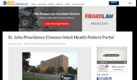 
							         St. John Providence Chooses Intuit Health Patient Portal – CBS Detroit								  
							    