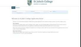 
							         St John's College Application Portal								  
							    