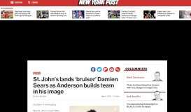 
							         St. John's lands 'bruiser' Damien Sears as Anderson builds team in his ...								  
							    