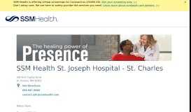
							         St. Joseph Hospital - St. Charles | SSM Health								  
							    
