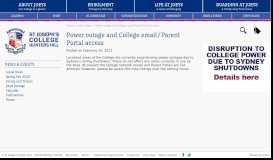 
							         St Joseph's College » Power outage and College email/Parent Portal ...								  
							    