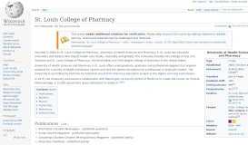 
							         St. Louis College of Pharmacy - Wikipedia								  
							    