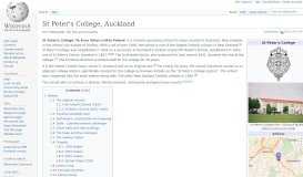 
							         St Peter's College, Auckland - Wikipedia								  
							    