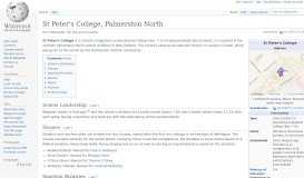 
							         St Peter's College, Palmerston North - Wikipedia								  
							    