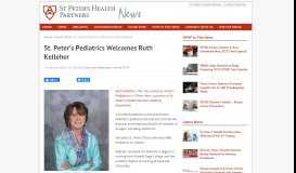 
							         St. Peter's Pediatrics Welcomes Ruth Kelleher - St. Peter's Health ...								  
							    
