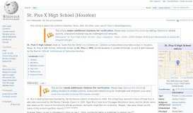 
							         St. Pius X High School (Houston) - Wikipedia								  
							    