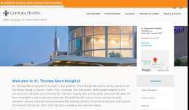 
							         St. Thomas More Hospital - Canon City, CO | Centura Health								  
							    