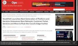 
							         StackPath Launches Next Generation of Platform and Services ...								  
							    
