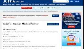 
							         Stacy v. Truman Medical Center :: 1992 :: Supreme Court of Missouri ...								  
							    