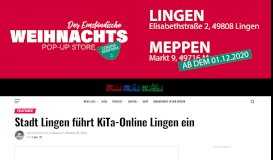 
							         Stadt Lingen führt KiTa-Online Lingen ein | Was Los In								  
							    